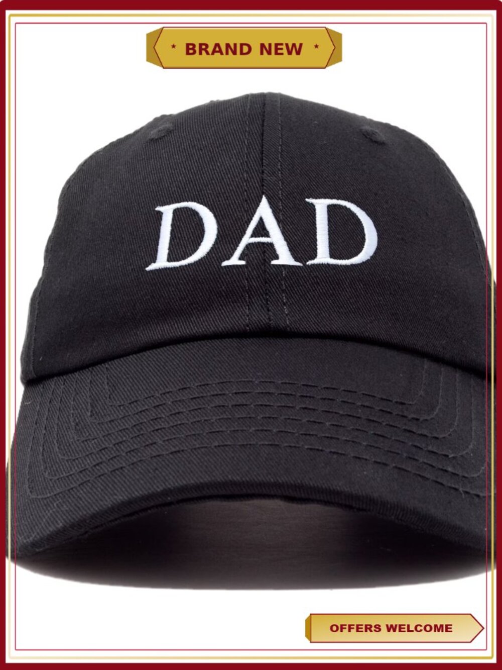 Embroidered Dad Hat Soft Cotton Adjustable Baseball Cap